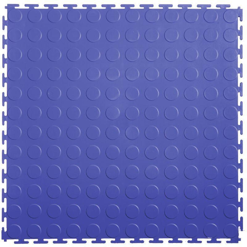 Lock-Tile PVC Coin Tiles (19.625" x 19.625") in Blue Shown From the Top