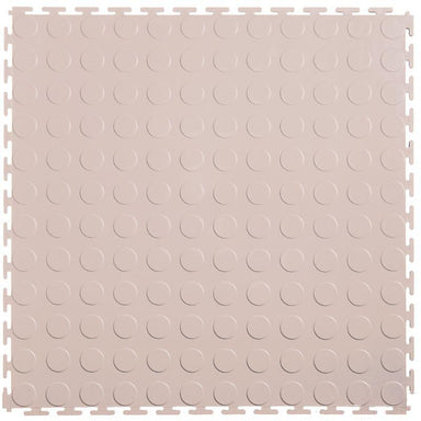 Lock-Tile PVC Coin Tiles (19.625" x 19.625") in Tan Color Shown From the Top