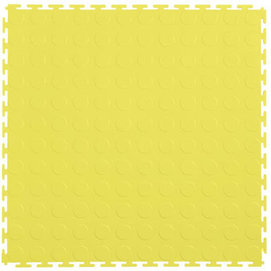 Lock-Tile PVC Coin Tiles (19.625" x 19.625") in Yellow Shown From the Top