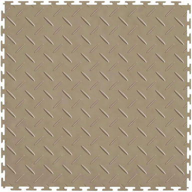 Perfection Floor Tile Vinyl Diamond Tiles - 5mm Thick (20.5" x 20.5") in Beige Shown From the Top
