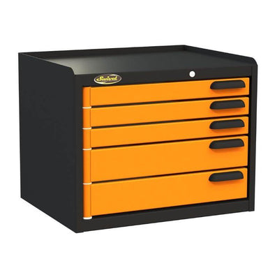 Swivel Storage Solutions PRO 22 Modular Series 5-Drawer Top Unit Benchtop Storage From the Front Left View with Drawers Closed