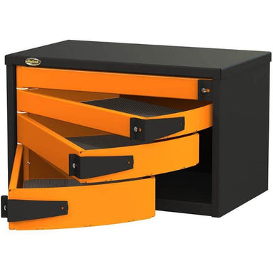 Swivel Storage Solutions PRO 36 Series 36" Service Body/Van Tool Box With 4 Drawers Front Right View with Drawers Opened