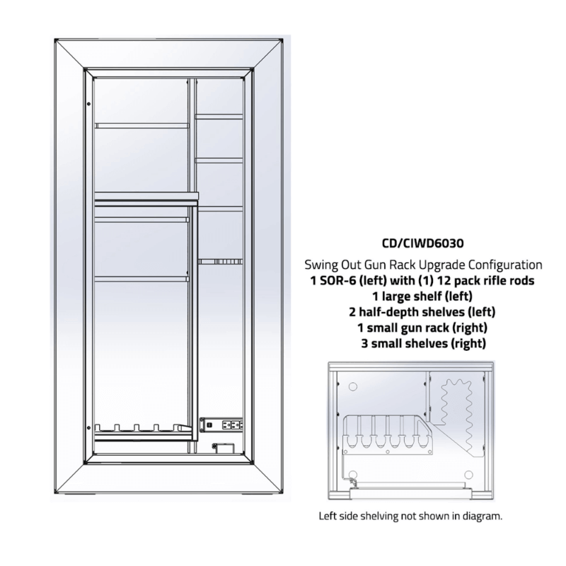 Rhino C-Series Gun Safe CX6030 | 60"H x 30"W x 25"D | 40 Long Gun | 80 Min Textured Finish