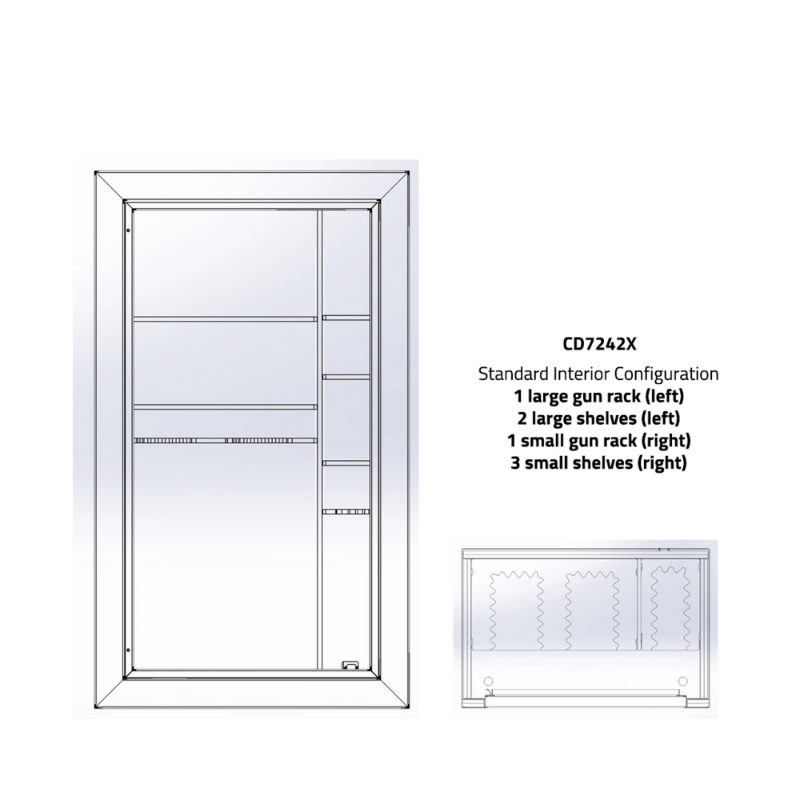 Rhino C-Series Gun Safe CX7241GL | 72"H x 41"W x 27"D | 58 Long Gun | 80 Min Gloss Finish