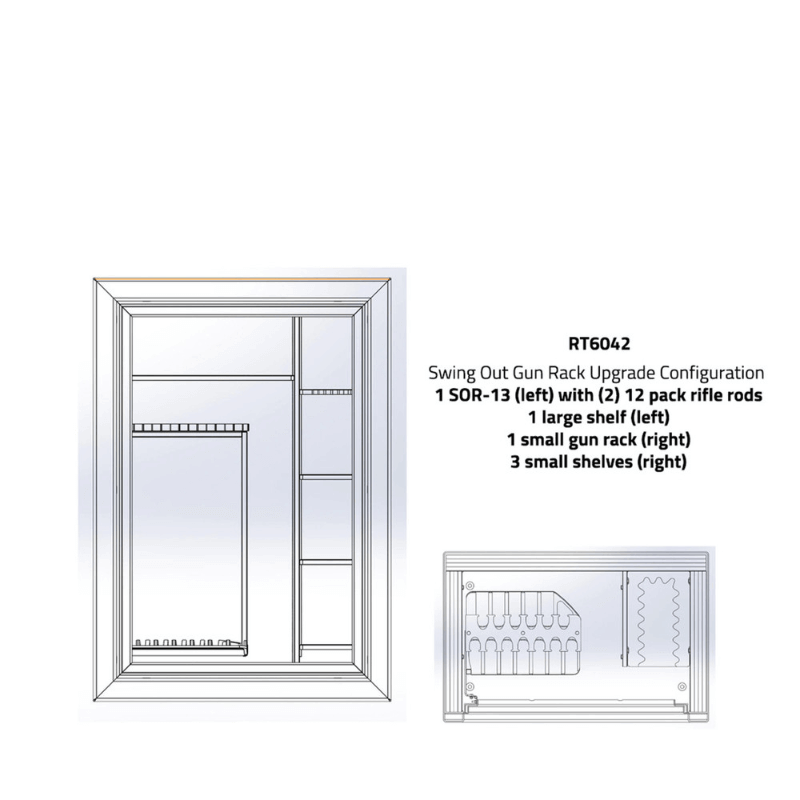 Rhino Thunderbolt Series Gun Safe RT6042XGL | 60"H x 42"W x 27"D | 54 Long Gun | 160 Min Gloss Finish