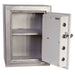 Hollon B2015E B-Rated Cash Box with Electronic Locks. Doors Opened Showing Interior Shelving.