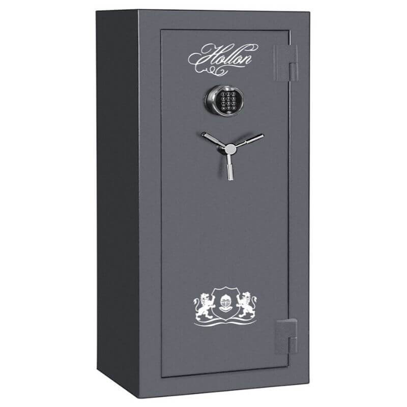 Hollon CS-24E Crescent Shield Gun Safe With Door Closed Viewed From the Front Left with Electronic Lock