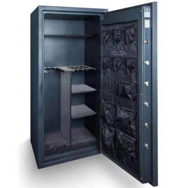 Hollon EMP-5530 EMP TL-15 Tactical Gun Safe in Stealth Charcoal With Doors Opened Showing Interior of Gun Vault