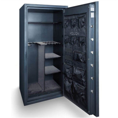Hollon EMP-6333 EMP TL-15 Tactical Gun Safe in Stealth Charcoal With Doors Opened Showing Interior of Gun Vault