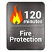 Hollon FB-1054C Fire & Burglary Safe Badge Showing 120mins of Fire Protection