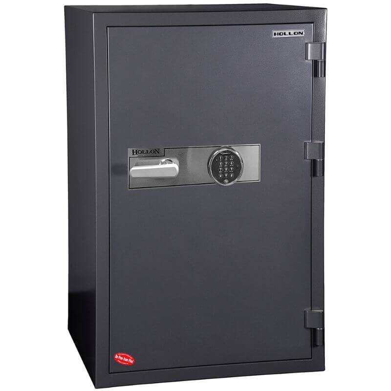 Hollon HS-1200C Office Safe with Electronic Locks and Doors Closed. Viewed from the Front Left
