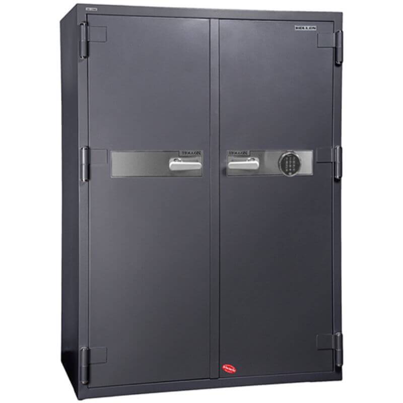Hollon HS-1750C Office Safe with Electronic Locks and Doors Closed. Viewed from the Front Left