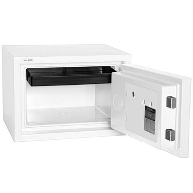 Hollon HS-310D Home Safe with Dial Locks and Door Opened, Revealing Shelf Interior