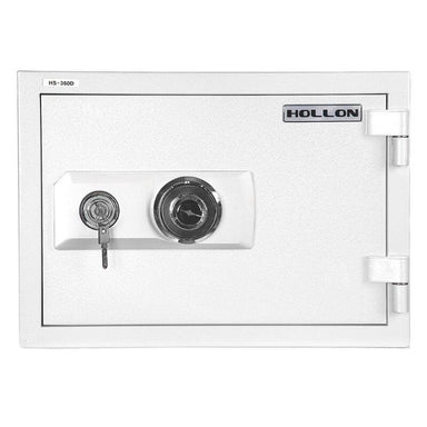 Hollon HS-360D Home Safe with Dial Locks and Door Closed. Viewed from the Front Left