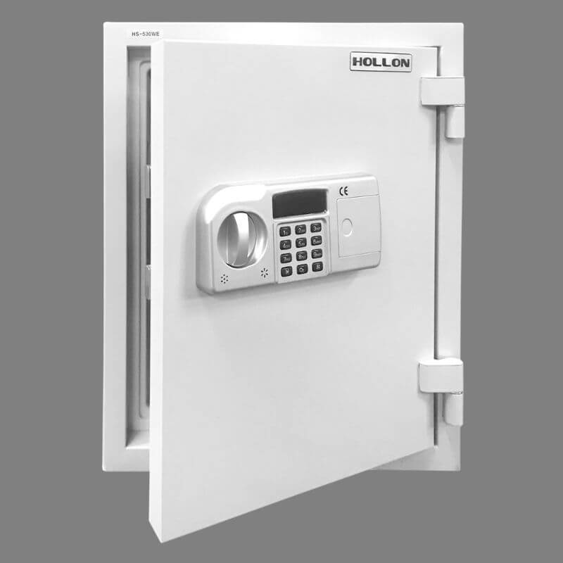Hollon HS-530D Home Safe with Dial Locks and Door Partially Opened