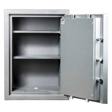 Hollon MJ-2618C TL-30 Rated Safe with Dial Lock and Door Opened Showing Interior Shelving
