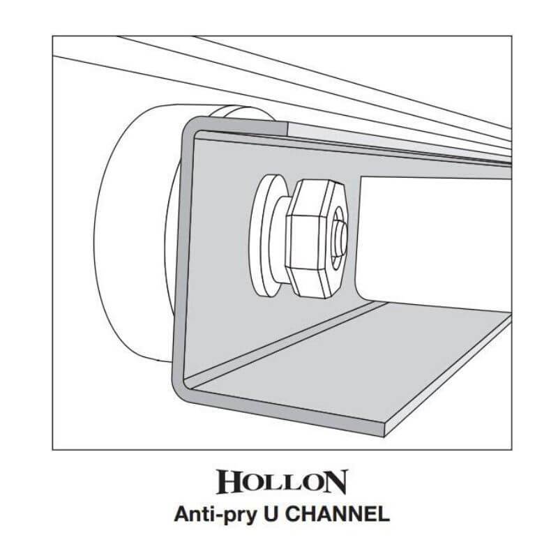 Hollon RG-22 Republic Gun Safes Diagram of Hollon's Anti-Pry U-Channels.