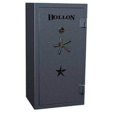 Hollon RG-22 Republic Gun Safes in Stealth Charcoal with Black Platinum Trims, Doors Closed and Viewed from the Front Left.
