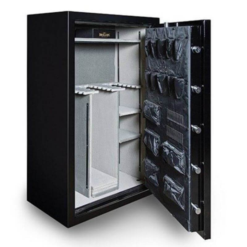 Hollon RG-39 Republic Gun Safes with Doors Opened Showing the Interior Shelving and Door Organizers.