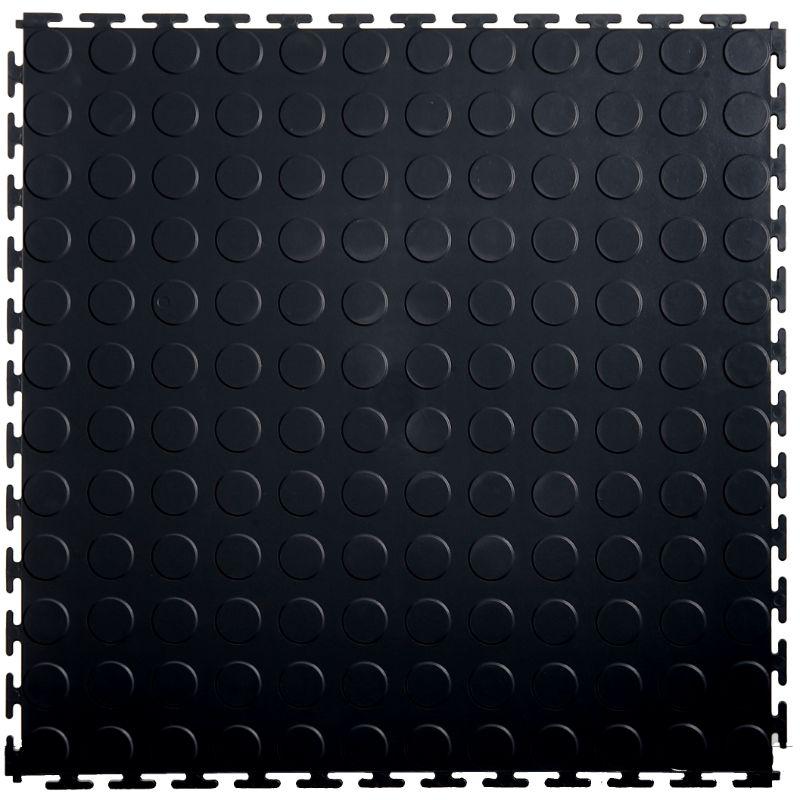 Lock-Tile PVC Coin Tiles (19.625" x 19.625") in Black Shown From the Top