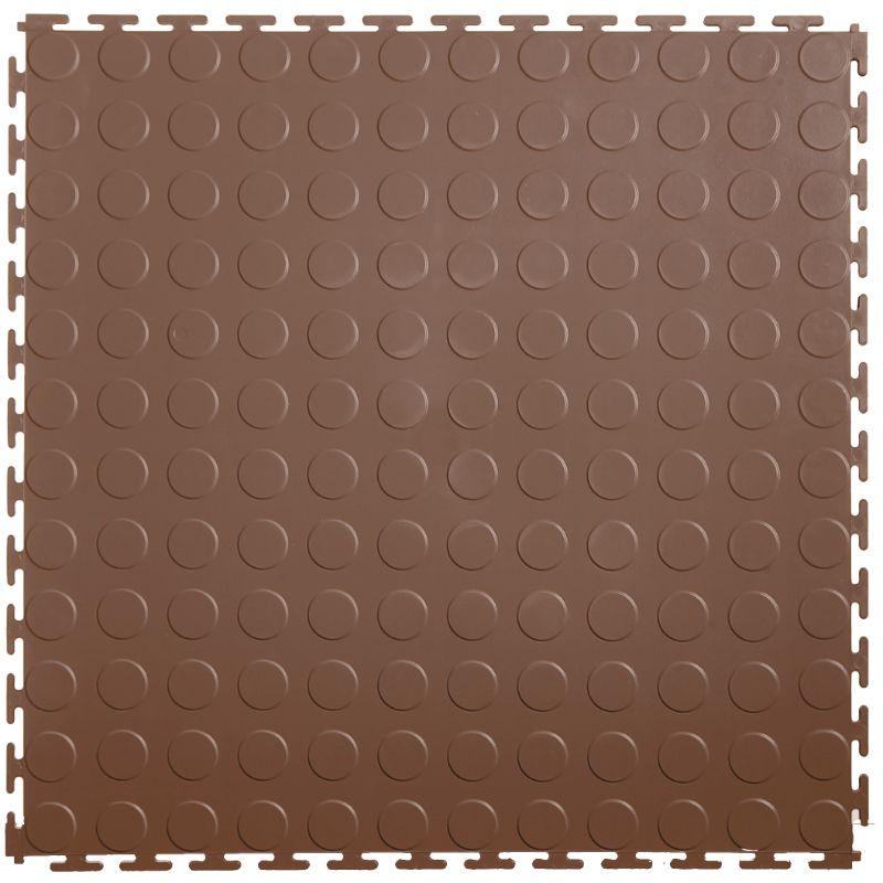 Lock-Tile PVC Coin Tiles (19.625" x 19.625") in Brown Shown From the Top