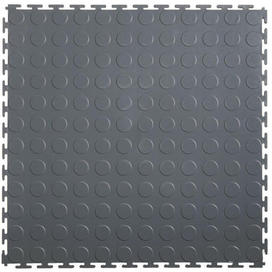 Lock-Tile PVC Coin Tiles (19.625" x 19.625") in Dark Grey Shown From the Top