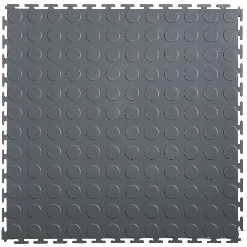 Lock-Tile PVC Coin Tiles (19.625" x 19.625") in Dark Grey Shown From the Top
