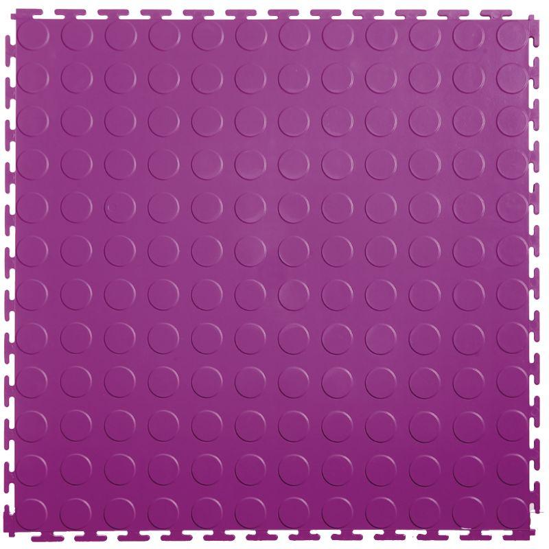 Lock-Tile PVC Coin Tiles (19.625" x 19.625") in Purple Shown From the Top