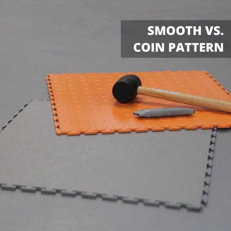 Lock-Tile PVC Coin Tiles (19.625" x 19.625") Available in Coin vs. Smooth Pattern Tiles