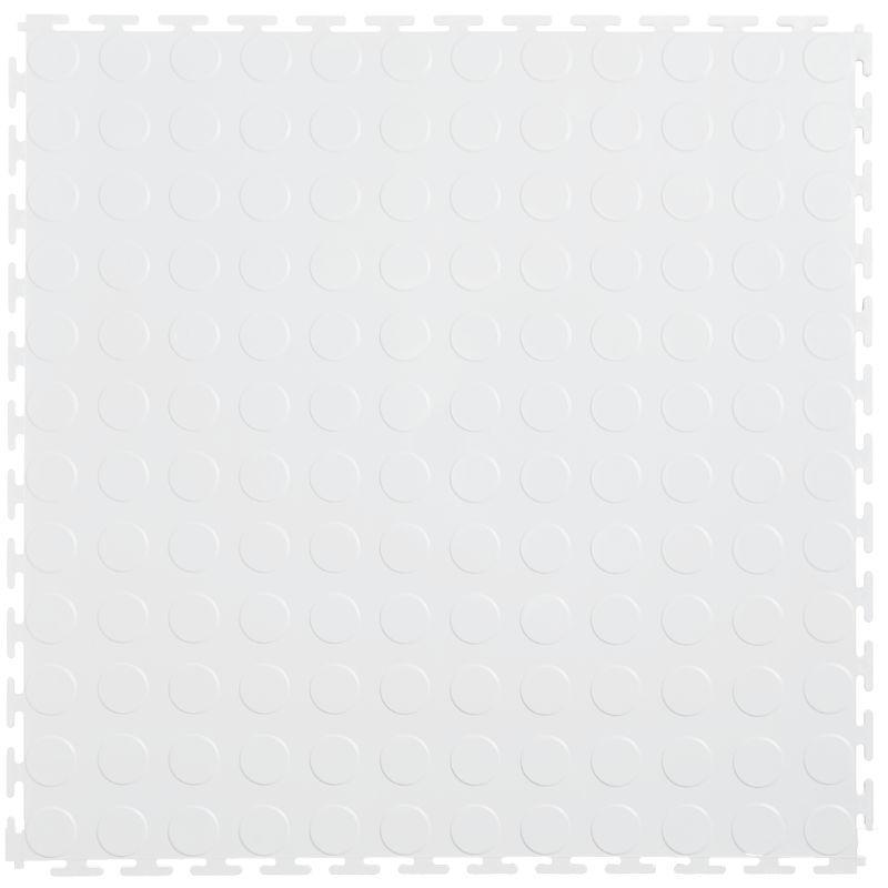 Lock-Tile PVC Coin Tiles (19.625" x 19.625") in White Shown From the Top