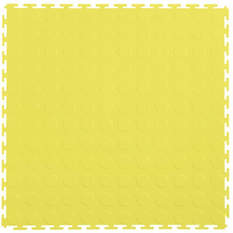 Lock-Tile PVC Coin Tiles (19.625" x 19.625") in Yellow Shown From the Top