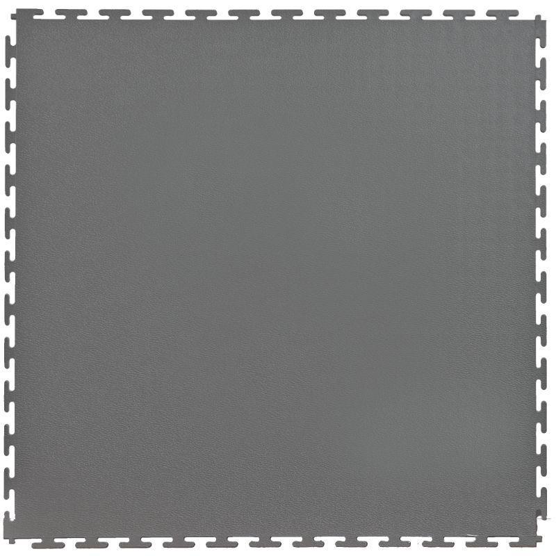 Lock-Tile PVC Smooth Tiles (19.625" x 19.625") in Dark Grey Shown From the Top