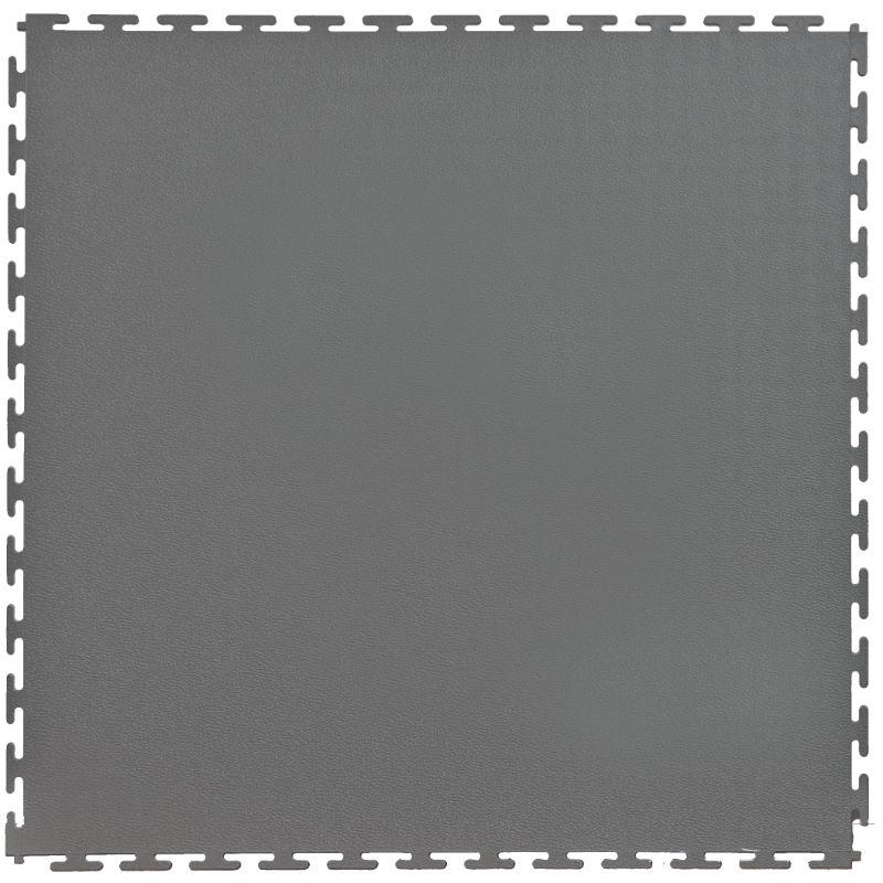 Lock-Tile PVC Smooth Tiles (19.625" x 19.625") in Dark Grey Shown From the Top