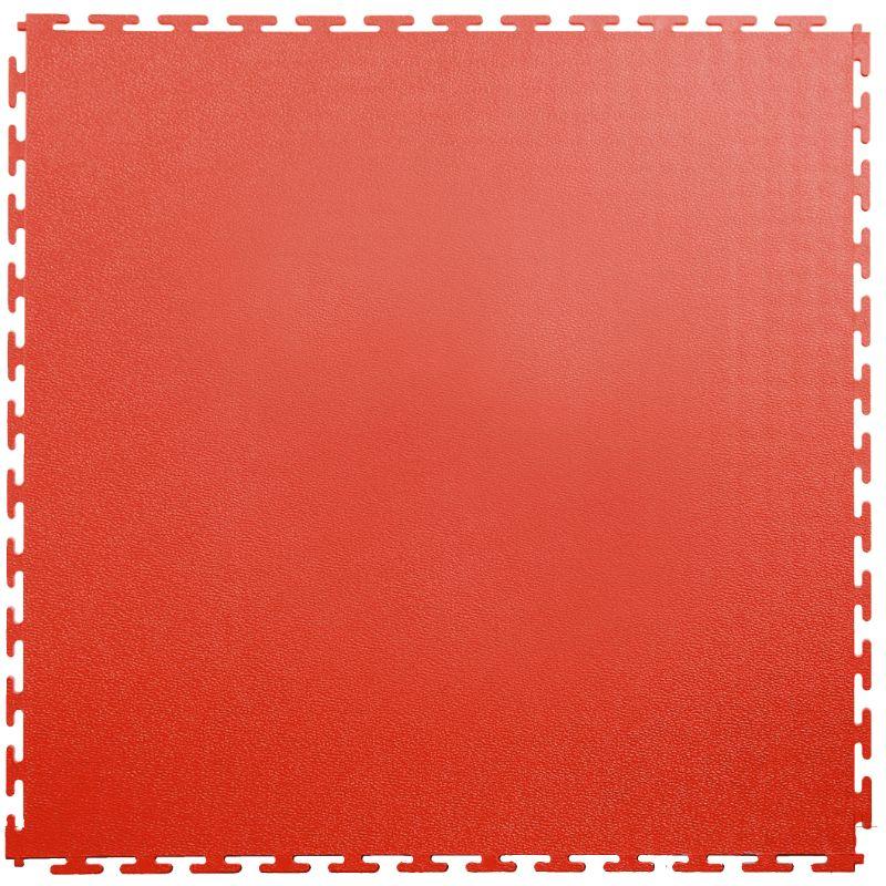 Lock-Tile PVC Smooth Tiles (19.625" x 19.625") in Red Shown From the Top