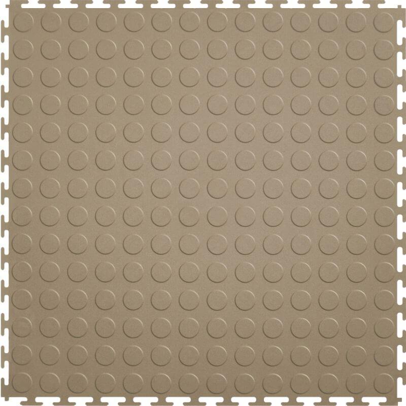 Perfection Floor Tile Vinyl Coin Tiles - 5mm Thick (20.5" x 20.5") in Beige Shown From the Top