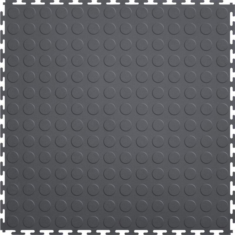Perfection Floor Tile Vinyl Coin Tiles in Dark Gray Shown from the Top