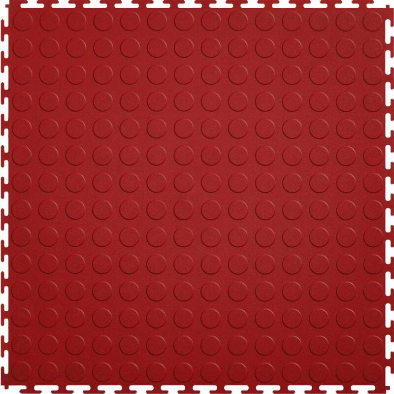 Perfection Floor Tile Vinyl Coin Tiles in Red Shown from the Top