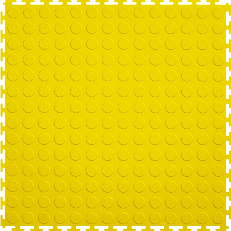 Perfection Floor Tile Vinyl Coin Tiles in Yellow Shown from the Top