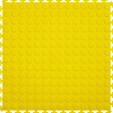 Perfection Floor Tile Vinyl Coin Tiles - 5mm Thick (20.5" x 20.5") in Yellow Shown From the Top