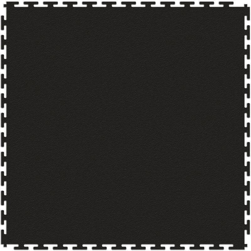 Perfection Floor Tile Duro-Gym Vinyl Smooth Tiles - 7mm Thick (20.5" x 20.5") in Black Shown from the Top