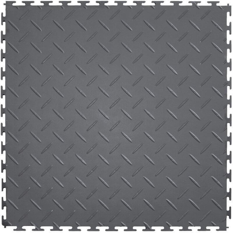 Perfection Floor Tile Vinyl Diamond Tiles in Dark Gray Shown from the Top