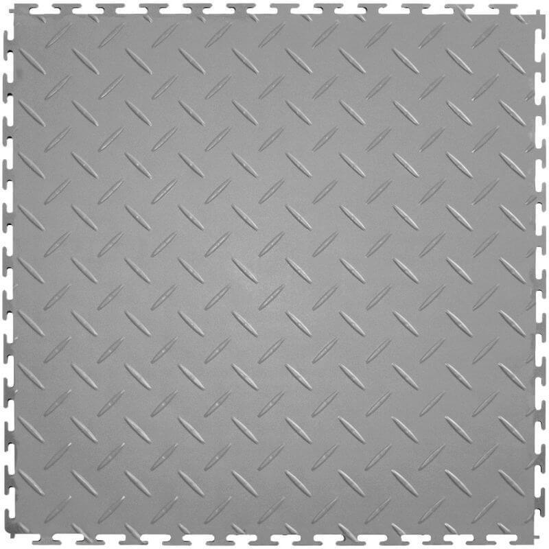 Perfection Floor Tile Vinyl Diamond Tiles in Light Gray Shown from the Top