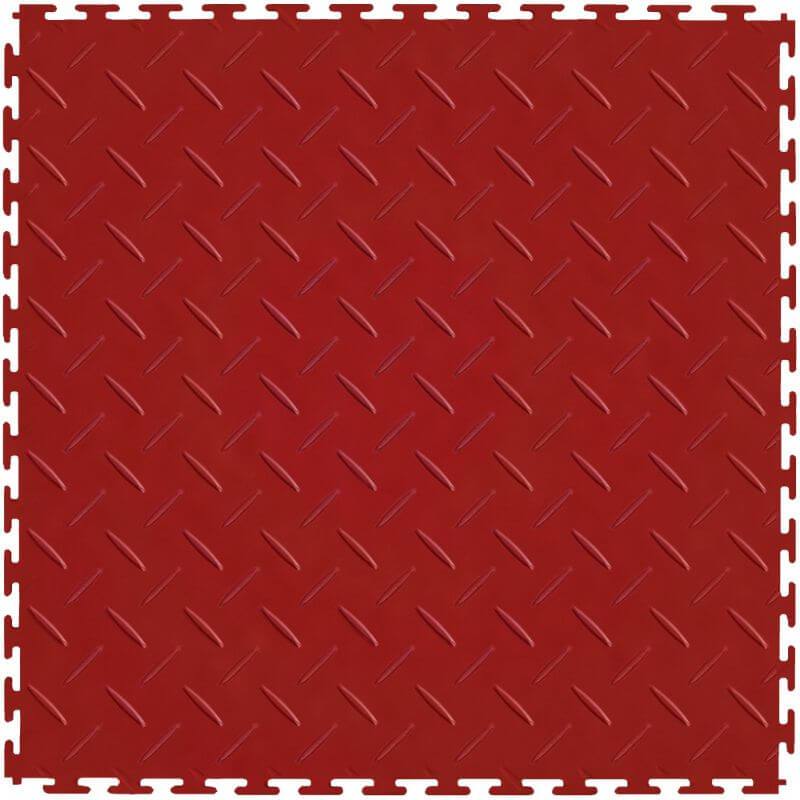 Perfection Floor Tile Vinyl Diamond Tiles in Red Shown from the Top