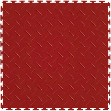 Perfection Floor Tile Vinyl Diamond Tiles - 5mm Thick (20.5" x 20.5") in Red Shown From the Top