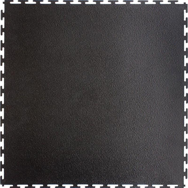 Perfection Floor Tile Industrial Vinyl Smooth Tiles - 7mm Thick (20.5" x 20.5") in Black Shown from the Top