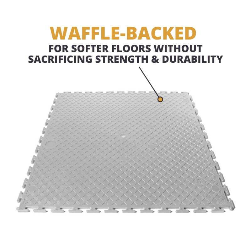 Perfection Floor Tile Commercial Vinyl Smooth Tiles are Waffle-Backed, ensuring that the floors are softer without sacrificing strength and durability