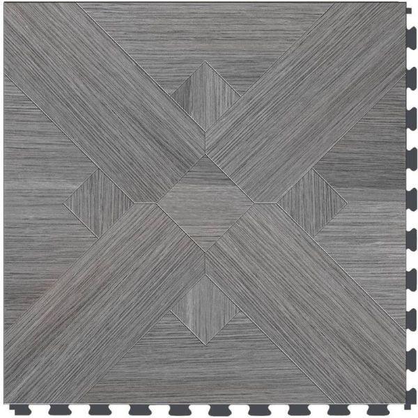 Perfection Floor Tile Bordeaux Wood Luxury Vinyl Tiles - 5mm Thick (20" x 20") with DriftWood Pattern Shown From the Top