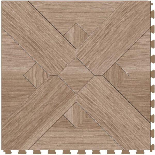 Perfection Floor Tile Bordeaux Wood Luxury Vinyl Tiles - 5mm Thick (20" x 20") with Hickory Wood Pattern Shown From the Top
