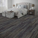 Perfection Floor Tile Breckenridge Wood Luxury Vinyl Tiles - 5mm Thick (20" x 20") with Blue Mahoe Wood Pattern Shown in the Context of a Bedroom
