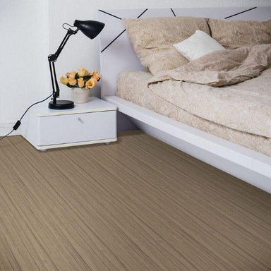 Perfection Floor Tile Classic Plank Wood Luxury Vinyl Tiles - 5mm Thick (20" x 20") with BeechWood Pattern Shown in the Context of a Bedroom